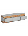 Banc Tv Berlin - L 150 x P 40 x H 41 cm - Gris et marron