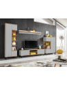Ensemble de meuble TV Bogota - L 330 x P 45 x H 192 cm - Beige et blanc