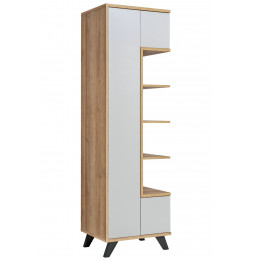 Armoire haute Bogota - L 60 x P 40 x H 192 cm - Beige et blanc