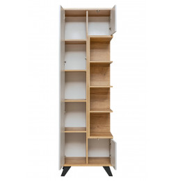 Armoire haute Bogota - L 60 x P 40 x H 192 cm - Beige et blanc