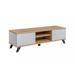 Banc TV Bogota - L 160 x P 45 x H 45 - Beige et blanc