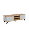 Banc TV Bogota - L 160 x P 45 x H 45 - Beige et blanc