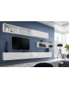 Ensemble meuble TV mural Blox XIIII - L 350 x P 32 x H 150 cm - Blanc