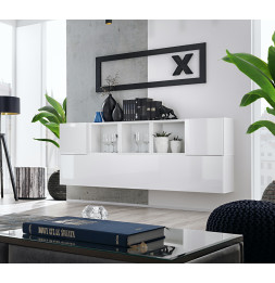 Ensemble meuble TV mural Blox SB V - L 175 x P 32 x H 70 cm - Blanc
