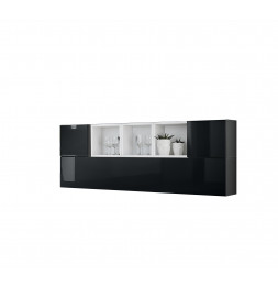 Ensemble meuble TV mural Blox SB V - L 175 x P 32 x H 70 cm - Noir et blanc