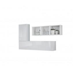 Ensemble meuble TV mural Blox SB VI - L 155 x P 32 x H 105 cm - Blanc