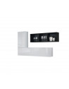 Ensemble meuble TV mural Blox SB VI - L 155 x P 32 x H 105 cm - Blanc et noir