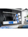 Ensemble meuble TV mural Switch XXI - L 240 x P 40 x H 120 cm - Blanc