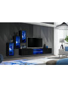 Ensemble meuble TV mural Switch XXII - L 240 x P 40 x H 170 cm - Noir