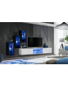 Ensemble meuble TV mural Switch XXII - L 240 x P 40 x H 170 cm - Noir et blanc