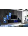 Ensemble meuble TV mural Switch XXII - L 240 x P 40 x H 170 cm - Gris et noir