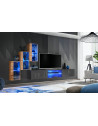 Ensemble meuble TV mural Switch XXII - L 240 x P 40 x H 170 cm - Marron et gris