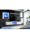 Ensemble meuble TV mural Switch XXIII - L 250 x P 40 x H 140 cm - Blanc