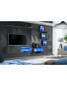 Ensemble meuble TV mural Switch XXIV - L 260 x P 40 x H 170 cm - Gris