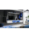 Ensemble meuble TV mural Switch XXV - L 280 x P 40 x H 140 cm - Noir et blanc