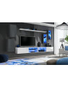 Ensemble meuble TV mural Switch XXV - L 280 x P 40 x H 140 cm - Blanc et gris