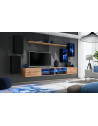 Ensemble meuble TV mural Switch XXV - L 280 x P 40 x H 140 cm - Marron et noir