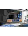 Ensemble meuble TV mural Switch XXV - L 280 x P 40 x H 140 cm - Marron et gris
