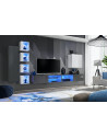 Ensemble meuble TV mural Switch XXVI - L 320 x P 40 x H 150 cm - Blanc et gris