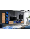 Ensemble meuble TV mural Switch XXVI - L 320 x P 40 x H 150 cm - Noir et marron