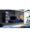 Ensemble meuble TV mural Switch XXVI - L 320 x P 40 x H 150 cm - Marron et noir
