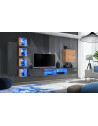 Ensemble meuble TV mural Switch XXVI - L 320 x P 40 x H 150 cm - Marron et gris