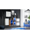 Ensemble meuble mural Switch SB IV - L 150 x P 30 x H 80 cm - Blanc et marron