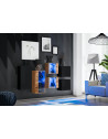 Ensemble meuble mural Switch SB IV - L 150 x P 30 x H 80 cm - Marron et noir