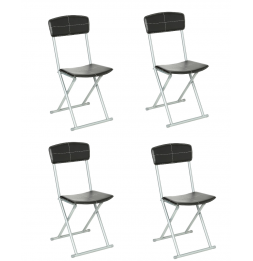 Lot de 4 chaises pliantes noires