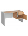 Bureau Vivero - L 134 x P 57 x H 78 cm - Gris et marron