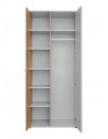 Armoire Vivero - L 84 x P 57 x H 198 cm - Gris et marron