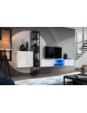 Ensemble meuble TV mural Switch Met VI - L 270 x P 40 x H 176 cm - Blanc
