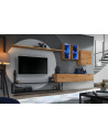 Ensemble meuble TV mural Switch Met I - L 330 x P 40 x H 180 cm - Marron