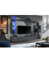 Ensemble meuble TV mural Switch Met II - L 250 x P 40 x H 170 cm - Gris