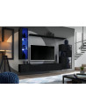 Ensemble meuble TV mural Switch Met II - L 250 x P 40 x H 170 cm - Noir