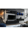 Ensemble meuble TV mural Switch Met III - L 280 x P 40 x H 170 cm - Noir