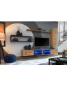 Ensemble meuble TV mural Switch Met IV - L 300 x P 40 x H 170 cm - Marron