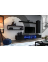 Ensemble meuble TV mural Switch Met IV - L 300 x P 40 x H 170 cm - Noir