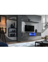 Ensemble meuble TV mural Switch Met V - L 270 x P 40 x H 180 cm - Gris