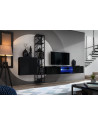 Ensemble meuble TV mural Switch Met VI - L 270 x P 40 x H 176 cm - Noir