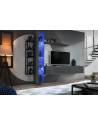 Ensemble meuble TV mural Switch Met VII - L 240 x P 40 x H 180 cm - Gris