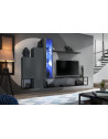 Ensemble meuble TV mural Switch Met VIII - L 240 x P 30 x H 151 cm - Gris