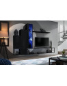 Ensemble meuble TV mural Switch Met VIII - L 240 x P 30 x H 151 cm - Noir