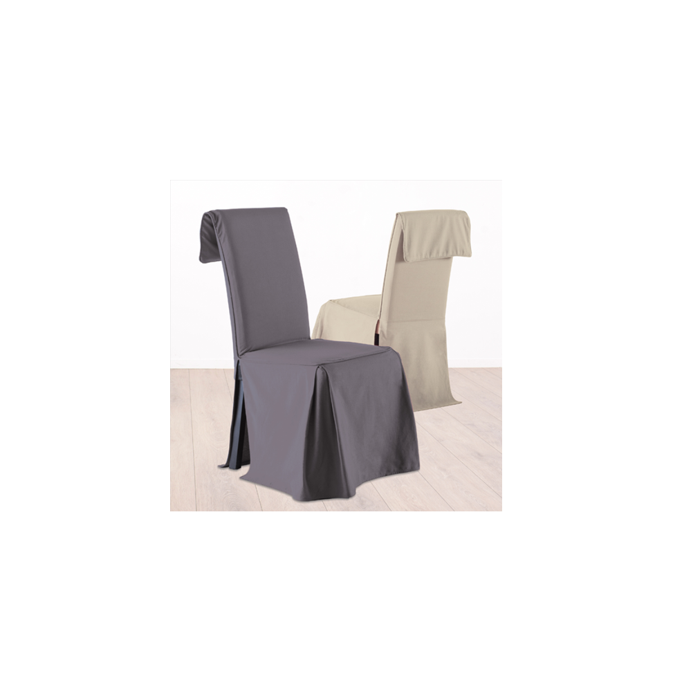 Housse de chaise ajustable - Gris foncé - 100% coton