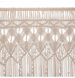 Rideau fil macramé - 90 x 200 cm - Beige