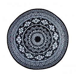 Tapis de jardin réversible rond - D 180 x 0,8 cm - Motifs cercles