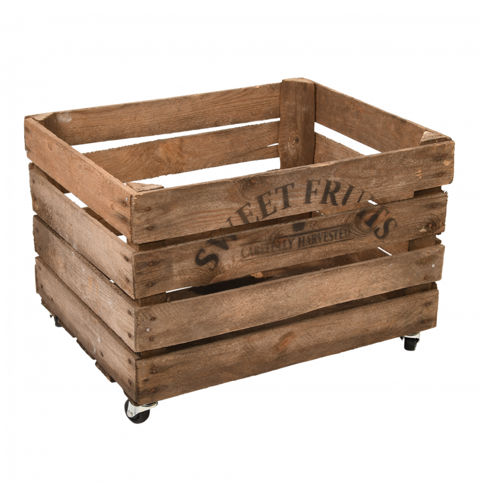 Cageot de pommes - L 40 x l 49,5 x H 35,2 cm - Bois