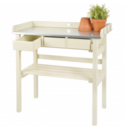 Table de jardinage - L 38 x l 78 x H 82,5 cm - Blanc