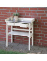 Table de jardinage - L 38 x l 78 x H 82,5 cm - Blanc