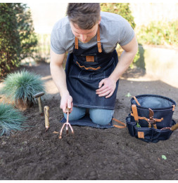 Sac à outils de jardin - D 29,3 x H 25 cm - Jean